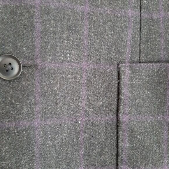 MANUEL RITZ Unlined Elbow Patch Blazer Jacket Grid Check Gray Men's Sz 40 R - Picture 7 of 15